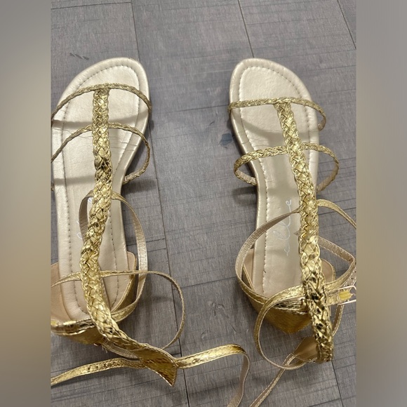 Gold Gladiator Styled Shoe - Picture 1 of 10